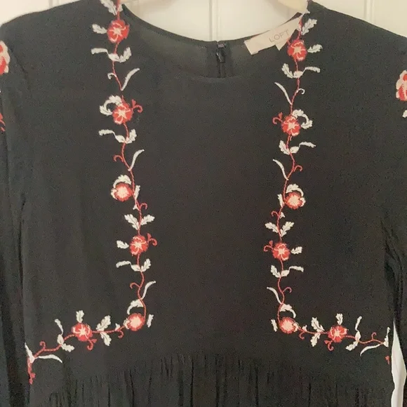 LOFT Black embroidered dress - Picture 4 of 10